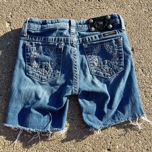 Miss Me Blue Embellished Jean Shorts